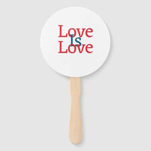 Liebe ist Liebe Stolz rot Juni LGBTQ Einfachtext Fächer (Vorderseite)