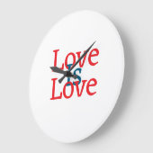 Liebe ist Liebe Stolz rot Juni LGBTQ Einfachtext Große Wanduhr (Winkel)