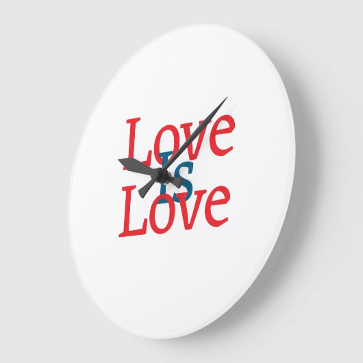 Liebe ist Liebe Stolz rot Juni LGBTQ Einfachtext Große Wanduhr (Winkel)