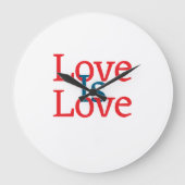 Liebe ist Liebe Stolz rot Juni LGBTQ Einfachtext Große Wanduhr (Vorderseite)