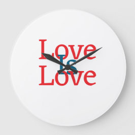 Liebe ist Liebe Stolz rot Juni LGBTQ Einfachtext Große Wanduhr