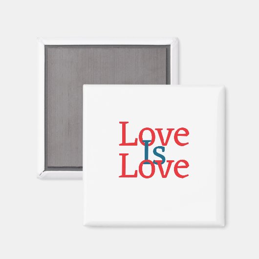 Liebe ist Liebe Stolz rot Juni LGBTQ Einfachtext Magnet (Vorderseite/Rückseite)