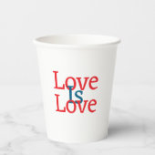 Liebe ist Liebe Stolz rot Juni LGBTQ Einfachtext Pappbecher (Vorderseite)