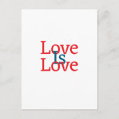 Liebe ist Liebe Stolz rot Juni LGBTQ Einfachtext Postkarte (Vorderseite)