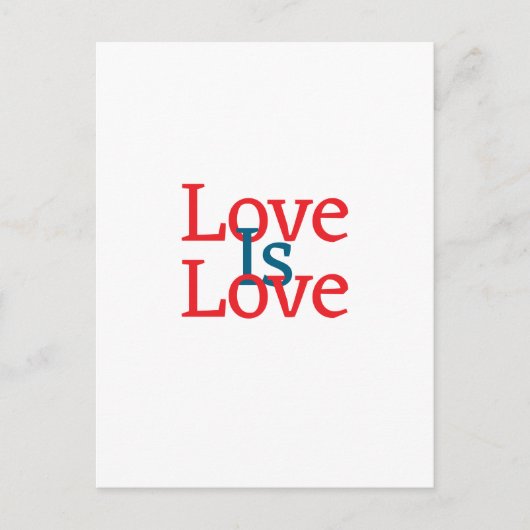 Liebe ist Liebe Stolz rot Juni LGBTQ Einfachtext Postkarte (Vorderseite)