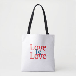 Liebe ist Liebe Stolz rot Juni LGBTQ Einfachtext Tasche