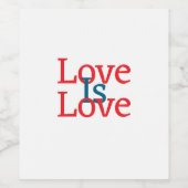Liebe ist Liebe Stolz rot Juni LGBTQ Einfachtext Weinetikett (Einzelnes Label)