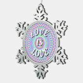 Liebe ist Liebe-Stolz Schneeflocken Zinn-Ornament (Rechts)