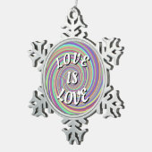 Liebe ist Liebe-Stolz Schneeflocken Zinn-Ornament (Rechts)