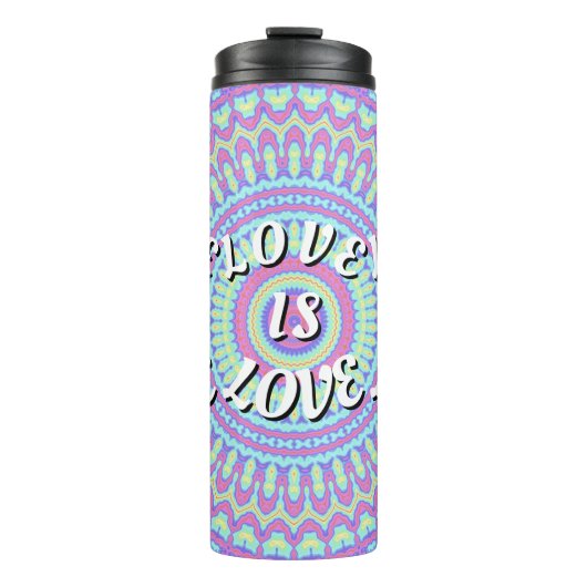 Liebe ist Liebe-Stolz Thermosbecher (Vorderseite)