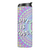 Liebe ist Liebe-Stolz Thermosbecher (Nach links gedreht)