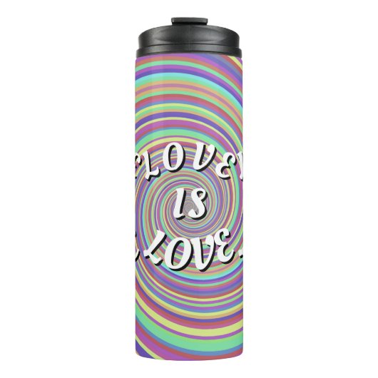 Liebe ist Liebe-Stolz Thermosbecher (Vorderseite)
