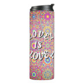 Liebe ist Liebe-Stolz Thermosbecher (Nach links gedreht)