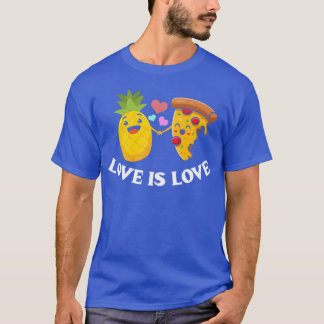 Liebe ist Liebe Süße Pizza Und Ananas Freunde T-Shirt