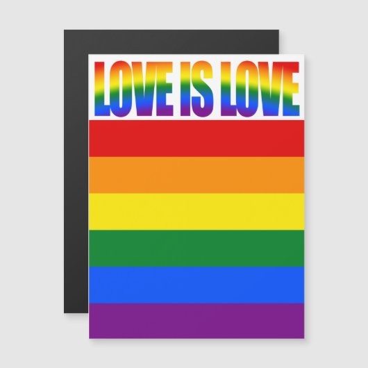 Liebe ist Liebe Text Gay Pride LGBT Rainbow Flag Magnetkarte (Vorne/Hinten)
