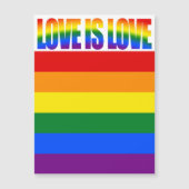 Liebe ist Liebe Text Gay Pride LGBT Rainbow Flag Magnetkarte (Vorderseite)