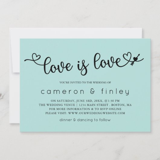 Liebe ist Liebe Türkisschwule oder lesbische Hochz Einladung (Vorderseite)