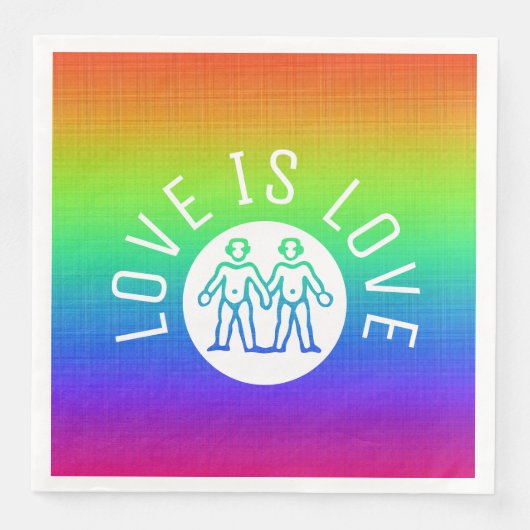 Liebe ist Liebe Typografie Gay Pride LGBT Rainbow Serviette (Vorderseite)