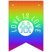 Liebe ist Liebe Typografie Gay Pride LGBT Rainbow Wimpelkette (Dritte Fahne)