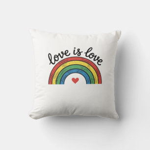 Liebe ist Liebe Vintage Regenbogen Herz Shirt Desi Kissen