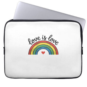 Liebe ist Liebe Vintage Regenbogen Herz Shirt Desi Laptopschutzhülle