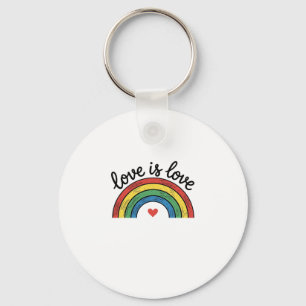 Liebe ist Liebe Vintage Regenbogen Herz Shirt Desi Schlüsselanhänger
