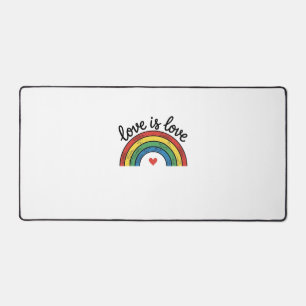Liebe ist Liebe Vintage Regenbogen Herz Shirt Desi Schreibtischunterlage
