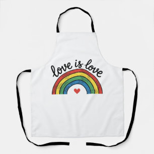 Liebe ist Liebe Vintage Regenbogen Herz Shirt Desi Schürze