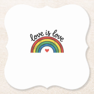 Liebe ist Liebe Vintage Regenbogen Herz Shirt Desi Untersetzer