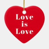 "Liebe ist Liebe" - Weihnachten in Rot Keramik Ornament (Hinten)