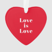 "Liebe ist Liebe" - Weihnachten in Rot Ornament (Rückseite)