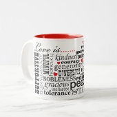 Liebe ist Liebe, Wort-Angelegenheit Zweifarbige Tasse (Vorderseite Links)