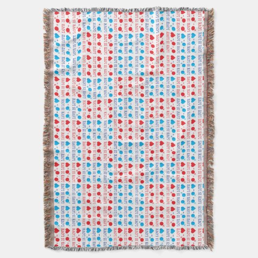 LIEBE ist LIEBE-Zitat in rot und blau Decke (Vorderseite Vertikal)