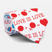 LIEBE ist LIEBE-Zitat in rot und blau Krawatte (Gerollt)