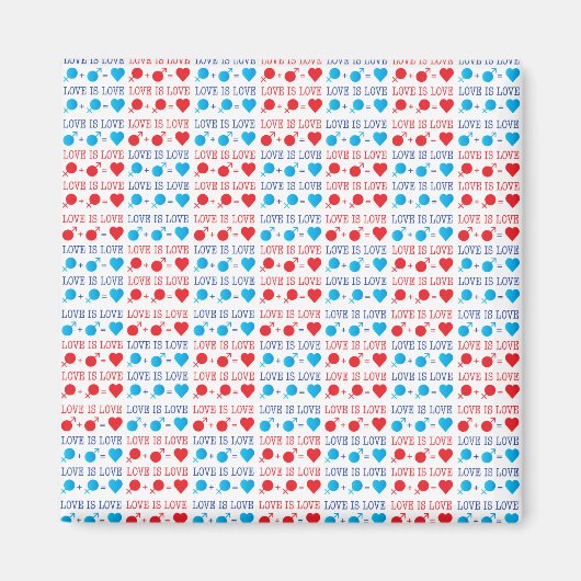 LIEBE ist LIEBE-Zitat in rot und blau Magnet (Vorne)