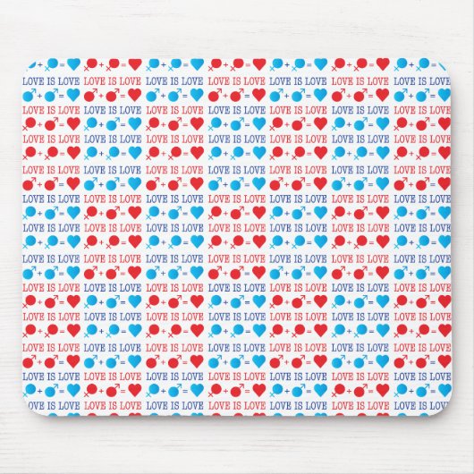 LIEBE ist LIEBE-Zitat in rot und blau Mousepad (Vorne)