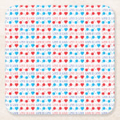 LIEBE ist LIEBE-Zitat in rot und blau Rechteckiger Pappuntersetzer (Vorderseite)