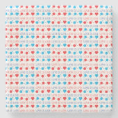 LIEBE ist LIEBE-Zitat in rot und blau Steinuntersetzer (Vorderseite)