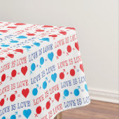 LIEBE ist LIEBE-Zitat in rot und blau Tischdecke (Beispiel)