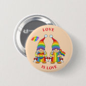 LIEBE IST LIEBE - Zwei Rainbow-Girl-Gnome-Taste Button (Vorne & Hinten)