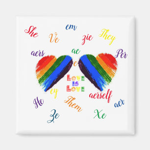 Liebe ist Liebepronomina Magnet