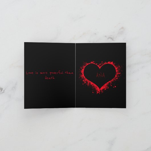 Liebe ist mächtiger als Tod Feiertagskarte (Innenseite)