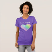 Liebe ist magischer Regenbogen strahlendes Herz T-Shirt (Vorne ganz)