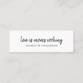 Liebe ist Mama Kochen | Mini Recipe Lesezeichen Ca Mini Visitenkarte (Rückseite)