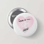 Liebe ist Mein Akita Button (Vorne & Hinten)