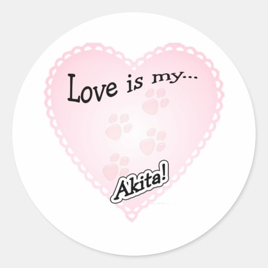 Liebe ist mein Akita Sticker (Vorderseite)