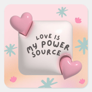 Liebe ist mein Power Quadratischer Aufkleber
