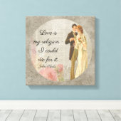 Liebe ist Meine Religion _Keats - Leinwand (Insitu (Holzboden))