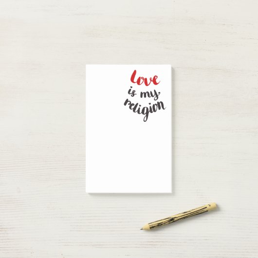 Liebe ist meine Religion Post-it Klebezettel (Auf Schreibtisch)