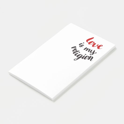 Liebe ist meine Religion Post-it Klebezettel (angewinkelt)